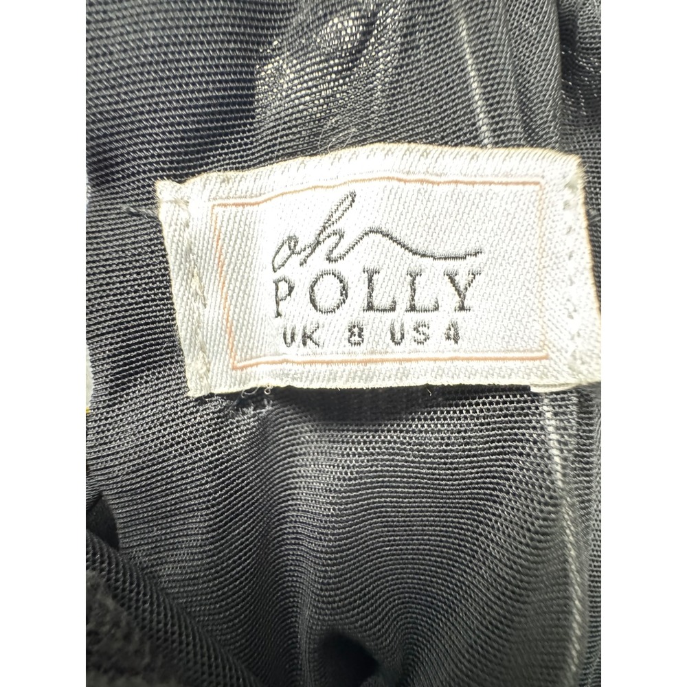Oh Polly Black Sequin Floral Lace Corset Maxi Dress Lace Up Back Prom Gown US 4 - Picture 7 of 10